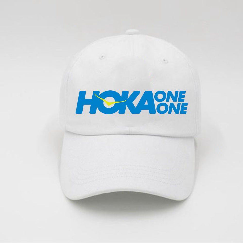 Hoka One One Logo Top Level - Baseball Caps - White,Australia KLI-248615